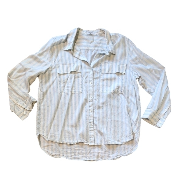 Babaton Tops - BABATON STRIPED BUTTON DOWN TOP 2XL